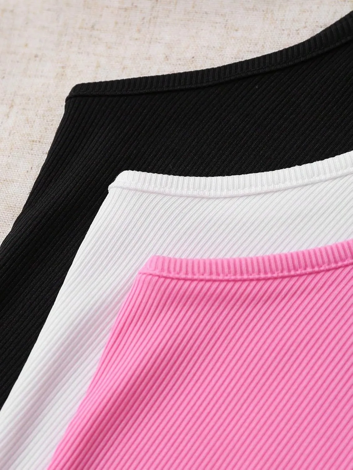Womens Sleeveless Camisole Tank Tops Blouse Rib-Knit Solid Color Sleeveless Tank Top