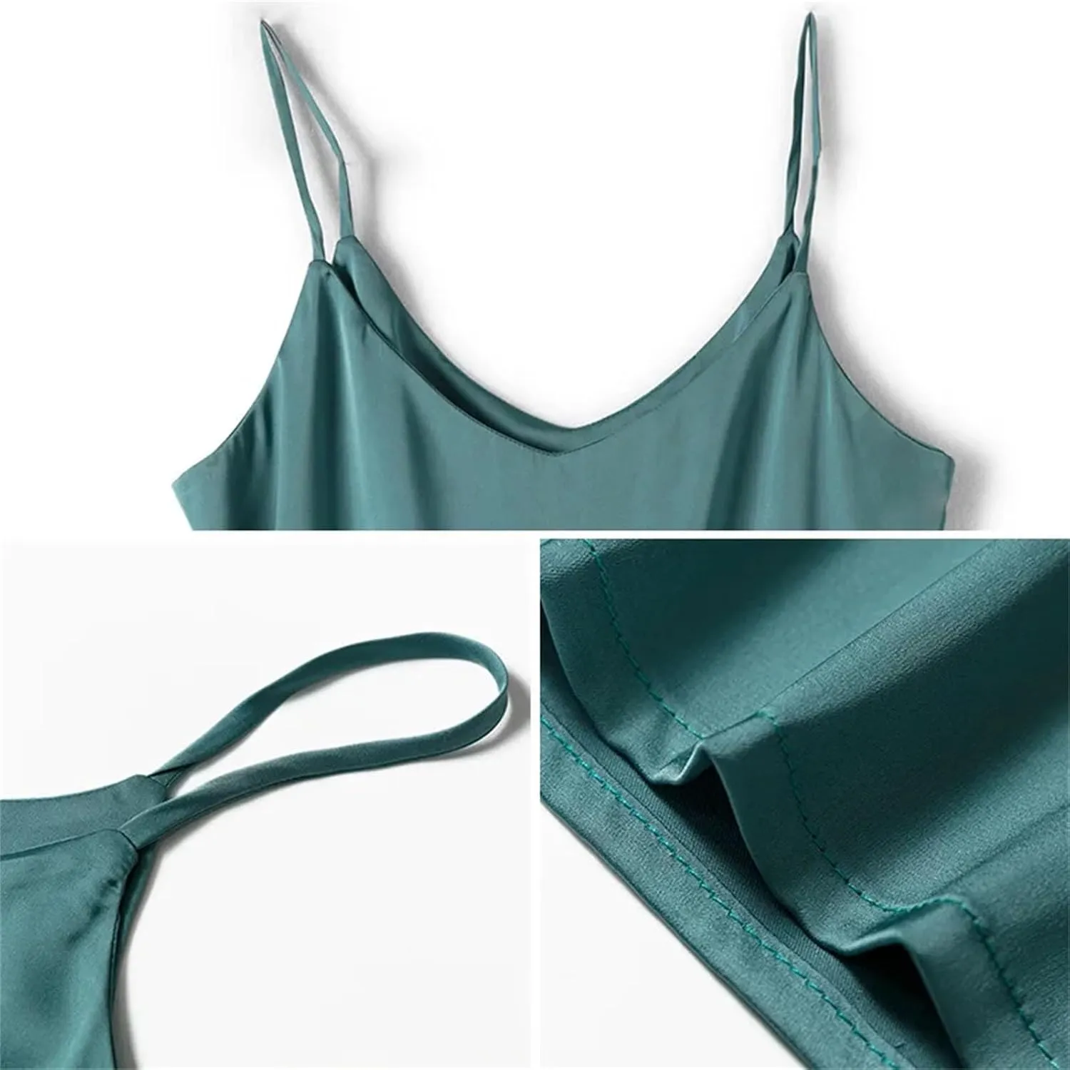 Women's Sleeveless Satin Silk Tank Tops for Women Trendy Summer V Neck Basic Camisole