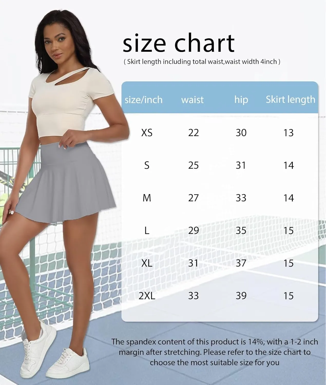 Womens Tennis Skirt with Built-in Shorts High Waisted Pleated Golf Skirts for Women Skater Uniform Cheer Skirt