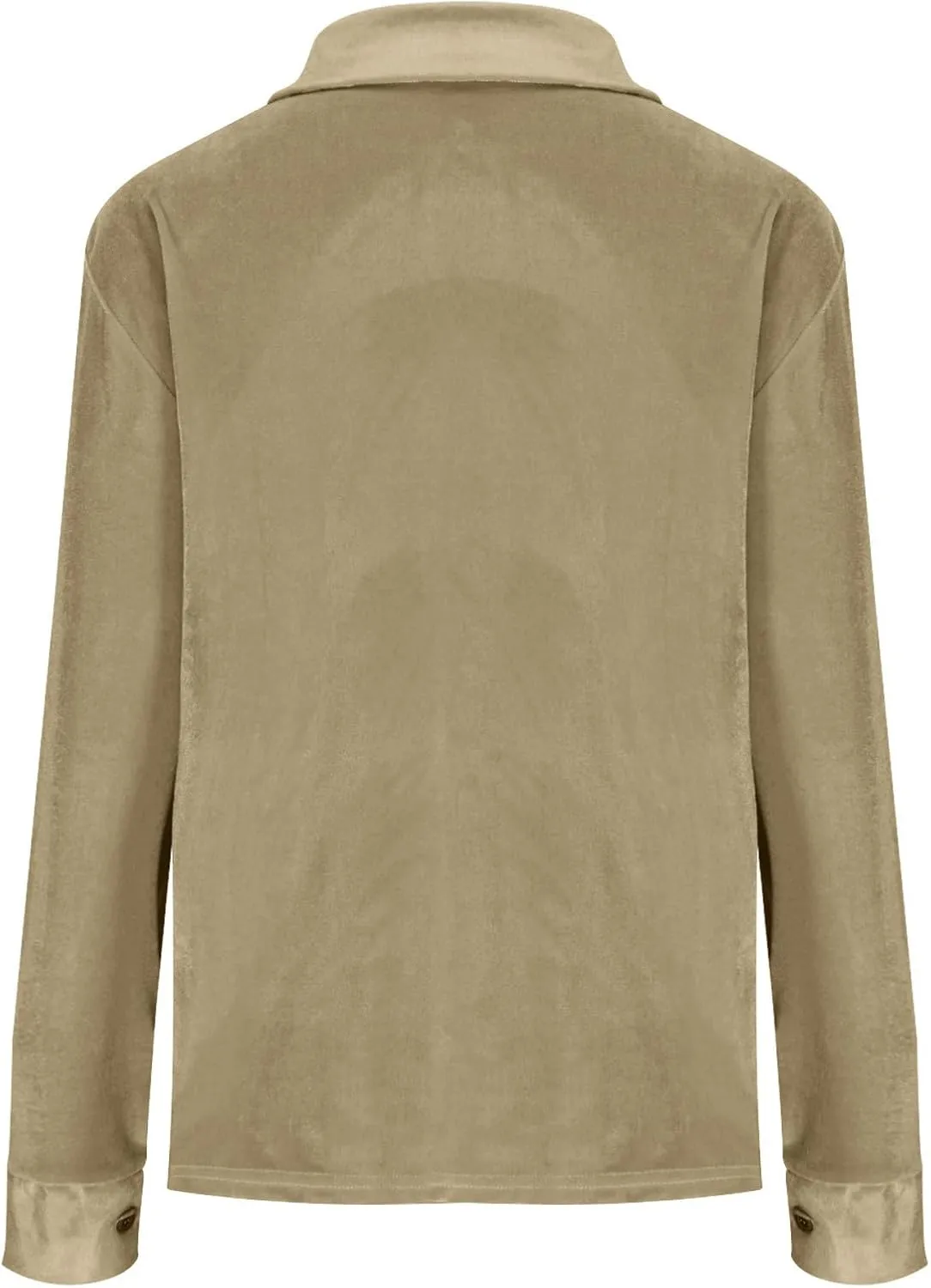 Women's Velvet Button Dwon Shirts Solid Color Lapel Long Sleeved Gold Velvet Shirt Tops Velour T Shirt