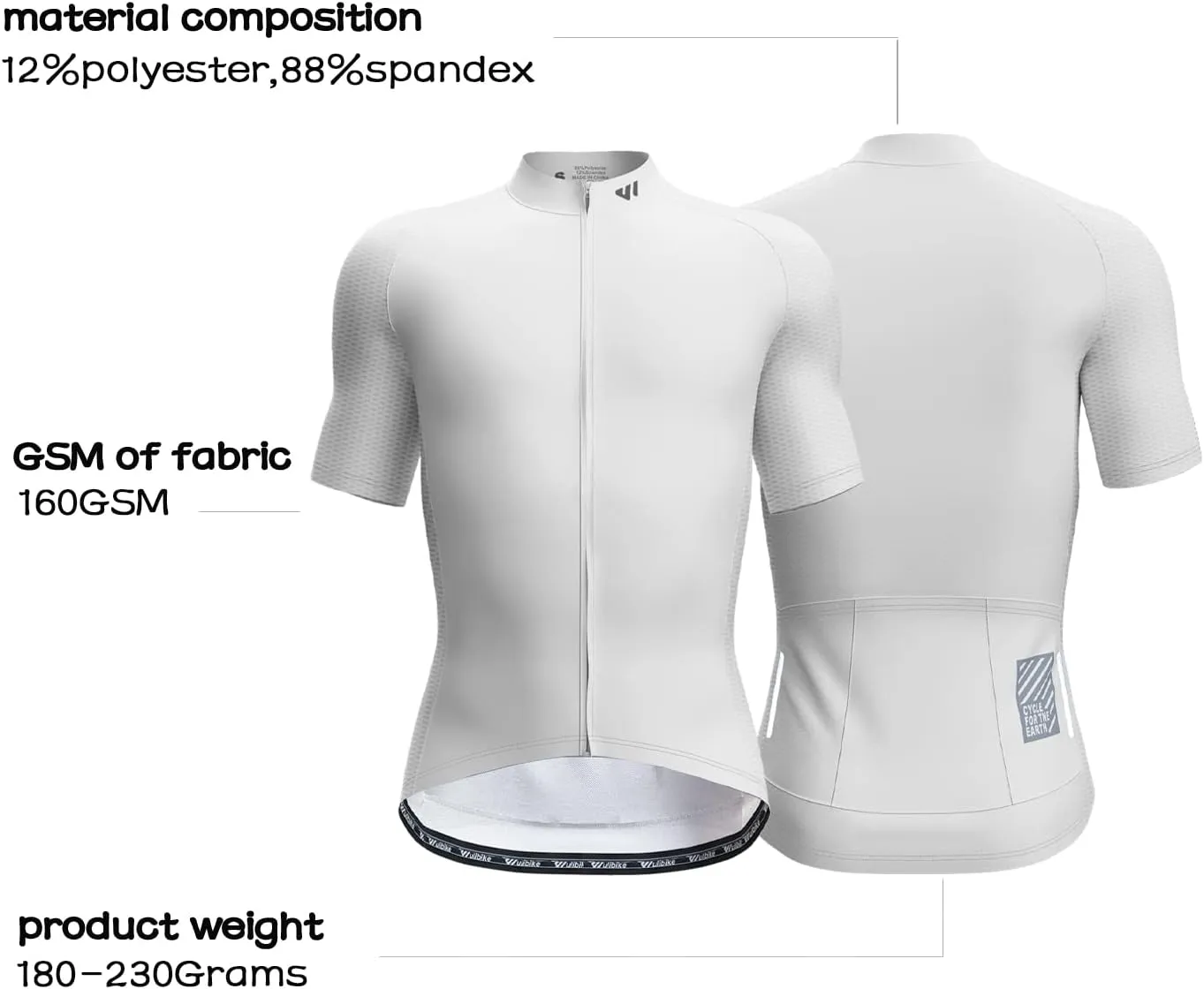 Wulibike Men's Cycling Jerseys Short Sleeve Bike Biking Shirts Full Zip with Pockets Road Bicycle Clothing