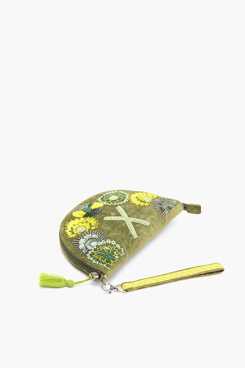 X Half Moon Wristlet