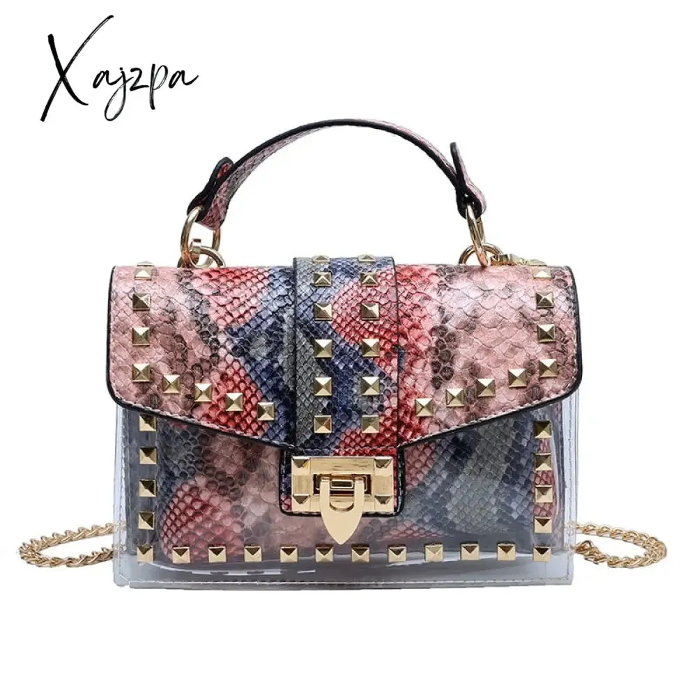 Xajzpa - Brand Women Studded Graffiti Crossbody Bags Fashion Shoulder Bag For Ladies Female Luxury Designer Handbags High Quality