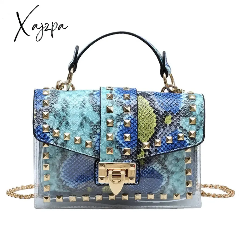 Xajzpa - Brand Women Studded Graffiti Crossbody Bags Fashion Shoulder Bag For Ladies Female Luxury Designer Handbags High Quality