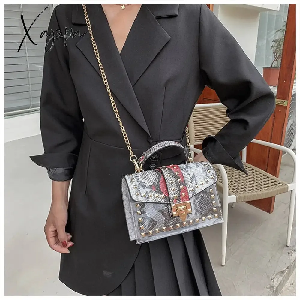 Xajzpa - Brand Women Studded Graffiti Crossbody Bags Fashion Shoulder Bag For Ladies Female Luxury Designer Handbags High Quality