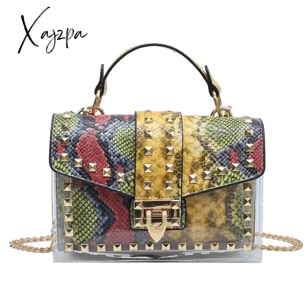 Xajzpa - Brand Women Studded Graffiti Crossbody Bags Fashion Shoulder Bag For Ladies Female Luxury Designer Handbags High Quality