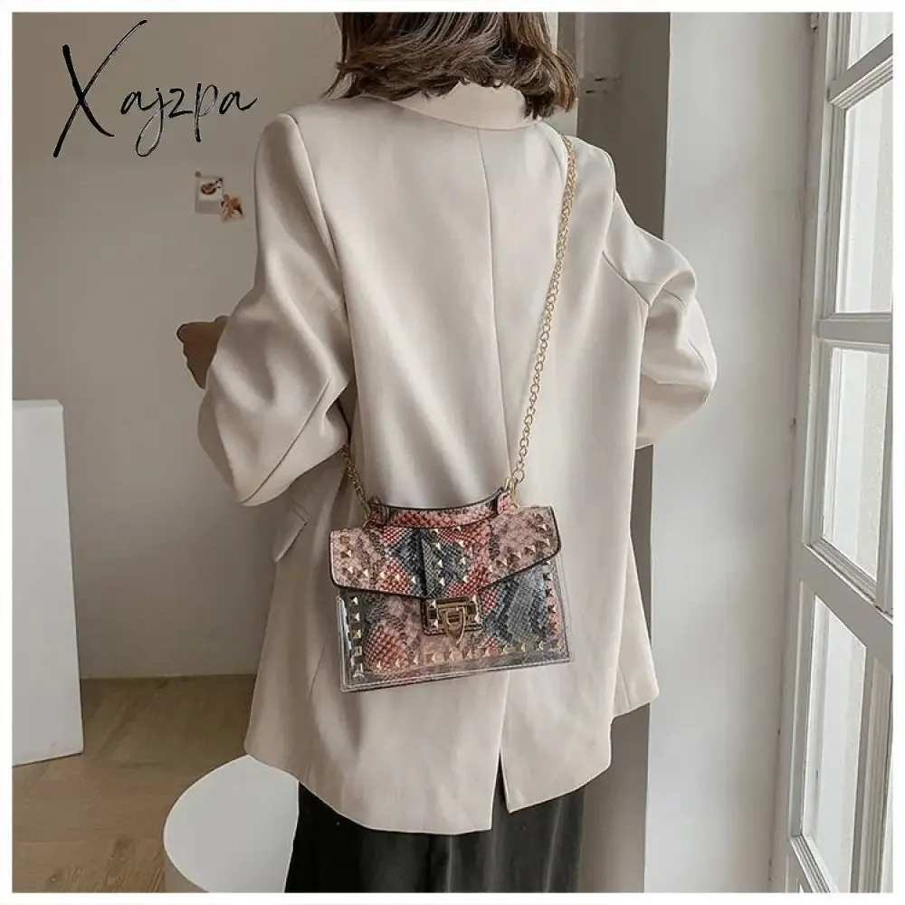 Xajzpa - Brand Women Studded Graffiti Crossbody Bags Fashion Shoulder Bag For Ladies Female Luxury Designer Handbags High Quality
