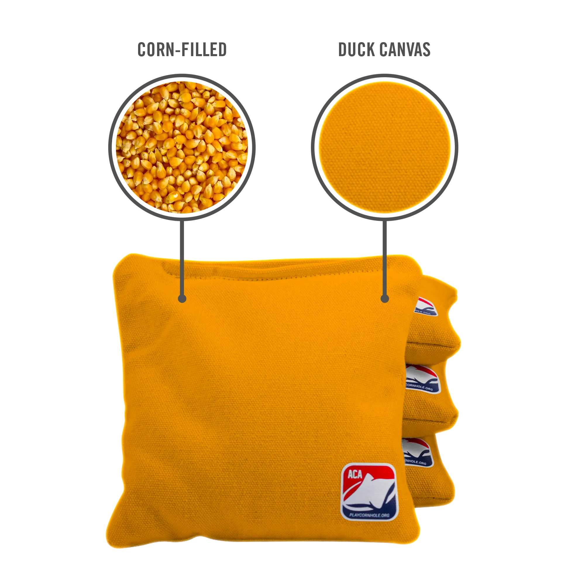 Yellow Daily 66 Cornhole Bags