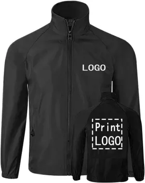 YOWESHOP Long Sleeve Shirts Windbreaker Customize Your Logo Workwear Jackets for Outdoor Team Work Uniform Unisex