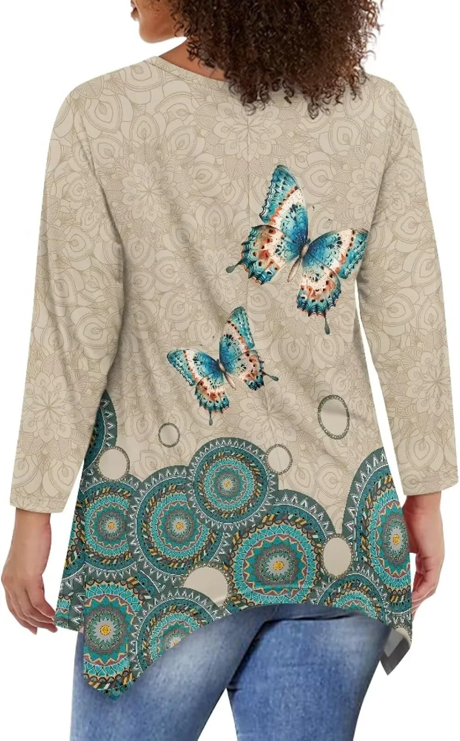 Ystardream Plus Size Long Sleeve Tops Women Suitable for Causal Daily