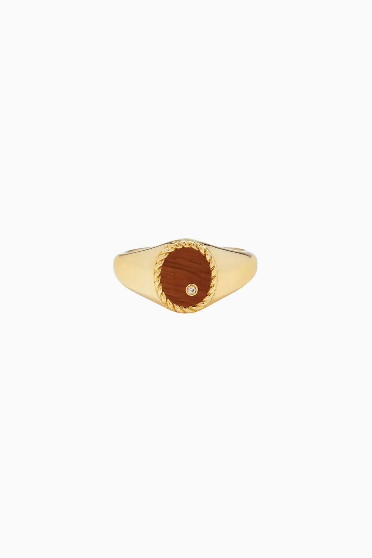 Yvonne Léon Baby Tiger Eye Oval Chevalière Ring - Yellow Gold