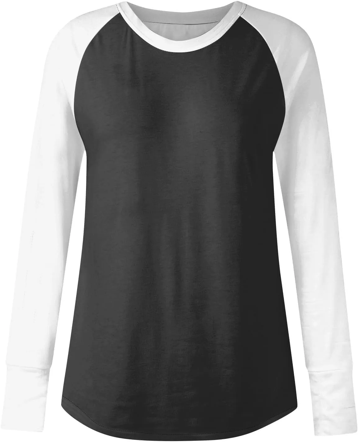 ZDRZK Oversized Sweatshirt For Women Color Block Long Sleeve Thumb Hole Pullover Tops Crewneck Casual Lightweight Shirts