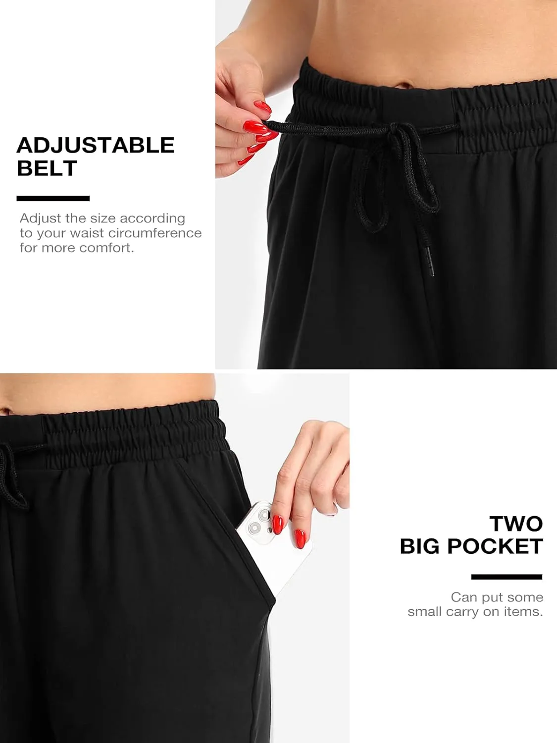 ZENEX 3 Pack Joggers for Women & Women's Sweatpants with Pockets, for Running Yoga Workout Lounge Pants.