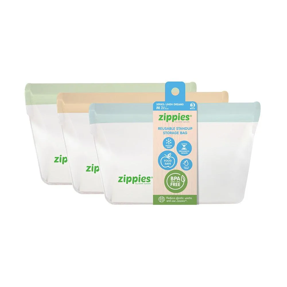 Zippies Color Reusable Bags Linen Dreams